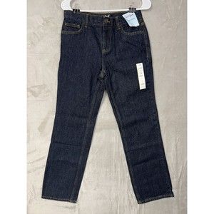 Cat & Jack - Boys Relaxed Straight Jeans Size 14 Adjustable Waist Dark Blue New!
